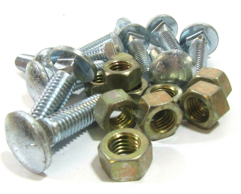 1/2 UNC x 1 1/2 Cup Square Bolts Bright Zinc with Hex Nuts Old type Pack of 10