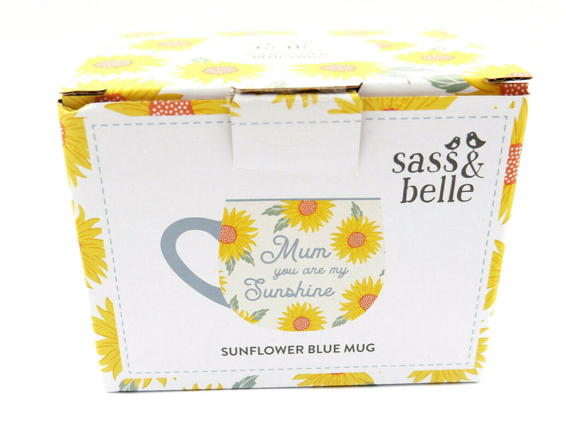 Mum Mummy Mam Day Sunflower You Are My Sunshine Bright Blue Mug Cup Tea Coffee