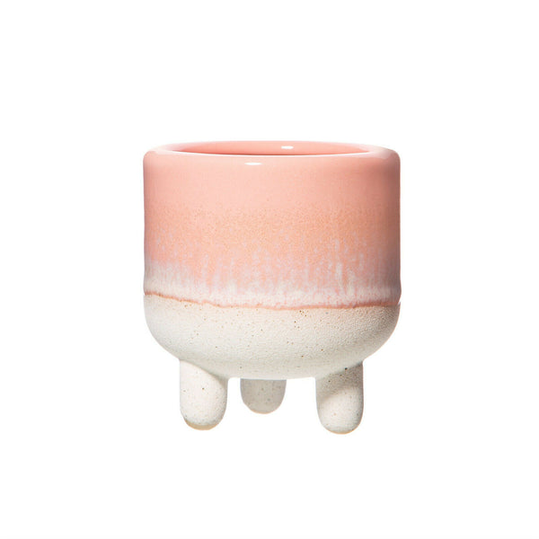 Sass& Belle Ombre Dip Mojave Glaze Ceramic Mini Plant Pot On Legs House Planter