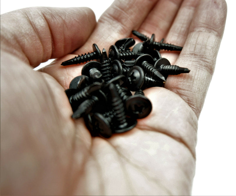 BLACK SELF DRILLING CAR INTERIOR PANEL SCREWS - SELF TAPPING ZINC