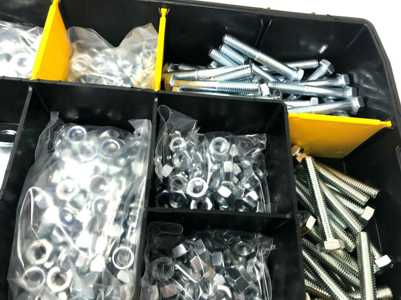 945 Piece GRADE 8.8 M8 8mm Stanley Box ZINC NUTS BOLTS AND WASHER ASSORTMENT KIT