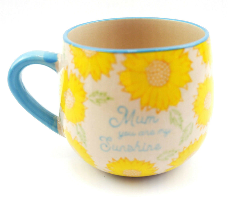 Mum Mummy Mam Day Sunflower You Are My Sunshine Bright Blue Mug Cup Tea Coffee