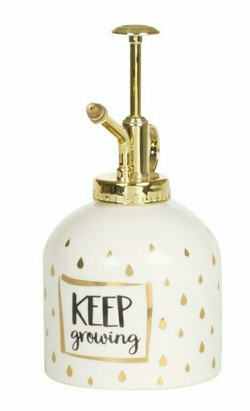 Sass&Belle Vintage Gold{Keep Growing}Plant Mister Indoor Outdoor Water Sprayer
