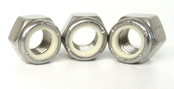 7/16" UNC 14 TPI UNC A2 STAINLESS NYLOC NUTS IMPERIAL HEX NYLON INSERT NUT