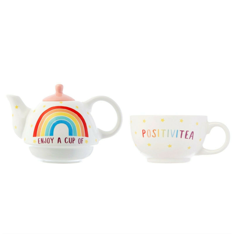 Sass & Belle Rainbow Positivitea Tea For One New Home Kitchen Dining Teapot