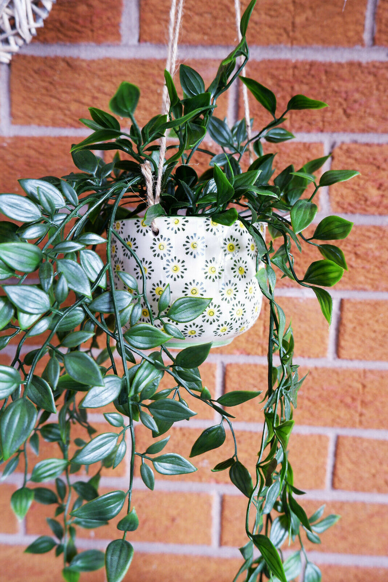 Set of 3 Hanging Ceramic Flower Plant Pot House Indoor Outdoor Houseplant Garden