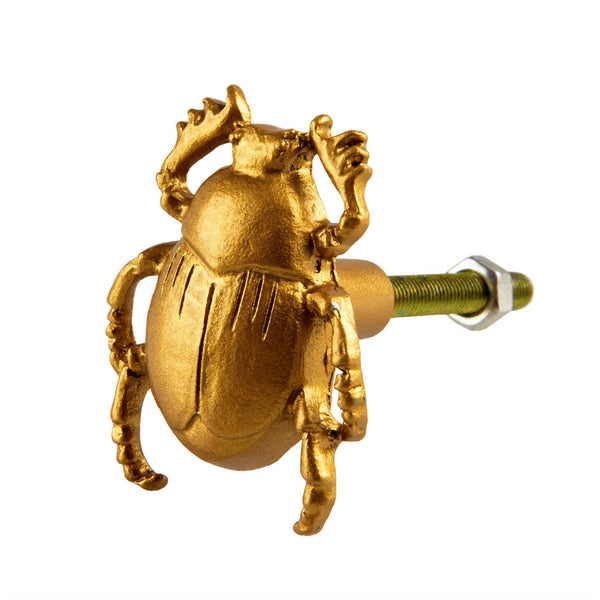 1 Gold Scarab Beetle Insect Drawer Knob Cabinet Handle Door Pull Pewter Gold