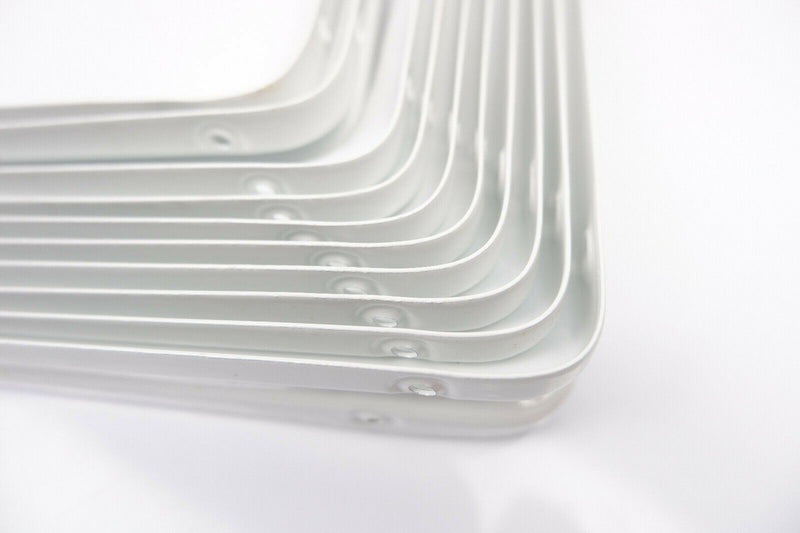 SHELF BRACKETS WHITE&GREY ASSORTMENT SIZES LONDON PATTERN METAL,TRIANGLE Pack20
