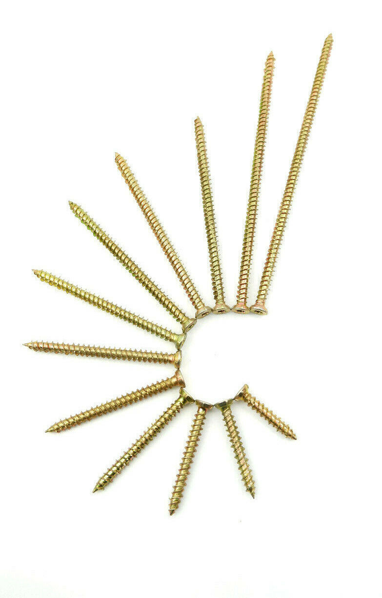 PACK OF 20 CONCRETE DOOR & WINDOW FRAME FIXING CONCRETE SCREWS & BIT, 14 LENGTHS