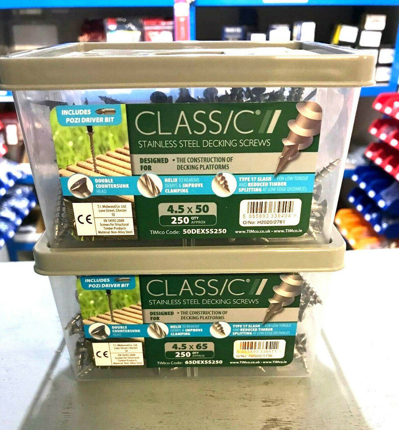 TIMCO IN-DEX STAINLESS STEEL Cross Recess Decking Screws - Various Sizes
