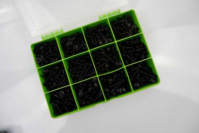 BLACK SELF DRILLING CAR INTERIOR PANEL SCREWS - SELF TAPPING ZINC