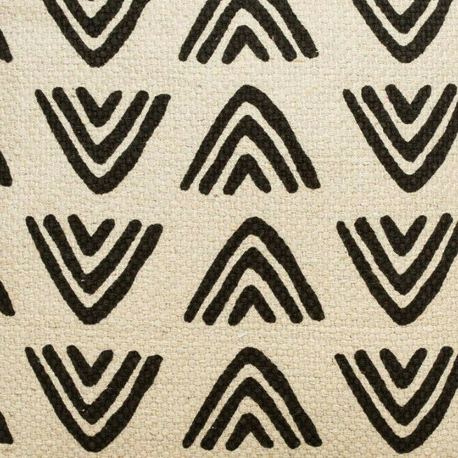 Sass & Belle Black and White Triangles Block Print Plush Cushion Chair