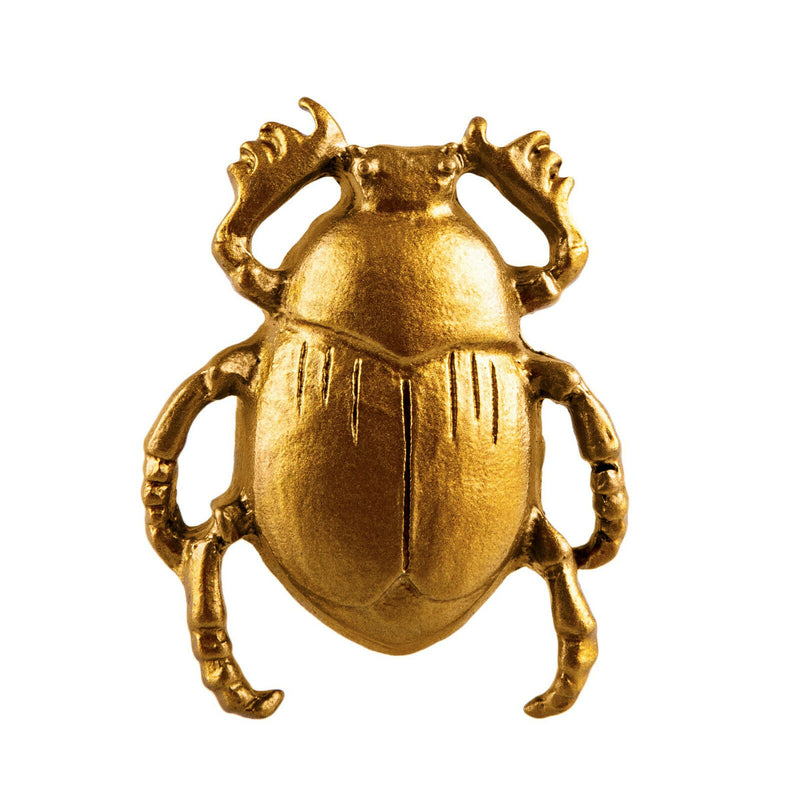 1 Gold Scarab Beetle Insect Drawer Knob Cabinet Handle Door Pull Pewter Gold