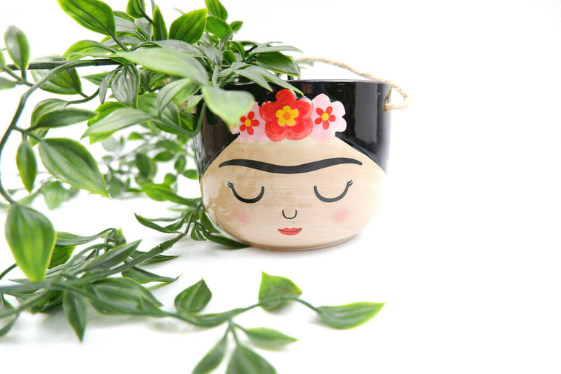 Sass & Belle Frida Kahlo Boho Fiesta Hanging Planter Plant Flower Pot Holder
