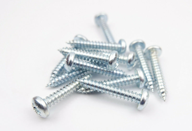 4.8 x 38 POZI PAN SELF TAPPING SCREWS ZINC PLATED POZIDRIVE TAPPERS