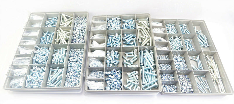 Workshop Nuts, Bolts & Washer Assortment Deal - 3 Kits Included - Bright Zinc Finish
