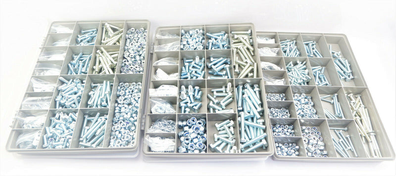 Workshop Nuts, Bolts & Washer Assortment Deal - 3 Kits Included - Bright Zinc Finish
