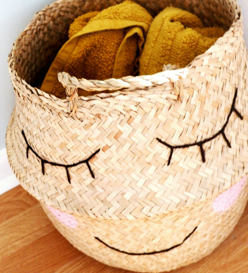 Sweet Dreams Basket Seagrass Storage Perfect for a Nursery or Kid's Bedroom