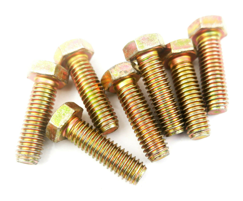 3/8 x 1 1/4 Unc Set Screws Fully Threaded Bolts Yellow Zinc Plated Pack of 10