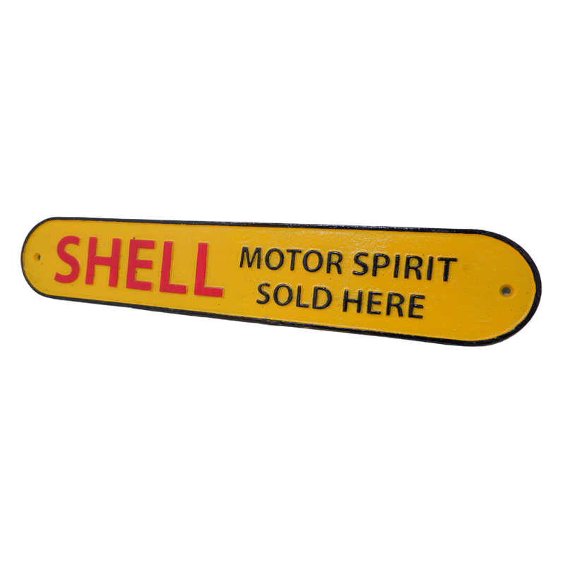 Large 51cm Shell Cast Iron Sign Plaque Door Wall Garage Gate Petrol Fuel Oil