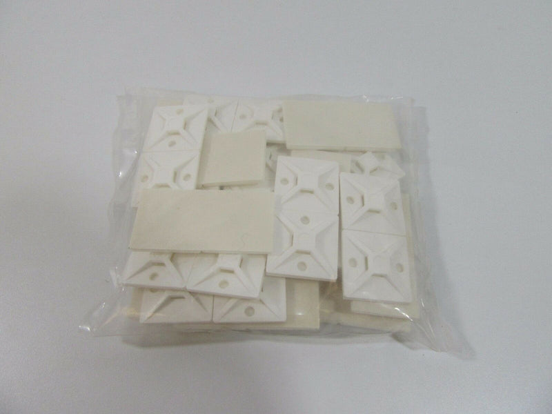 28mm x 28mm SELF ADHESIVE STICK ON CABLE TIE WIRE BASE MOUNTS WHITE