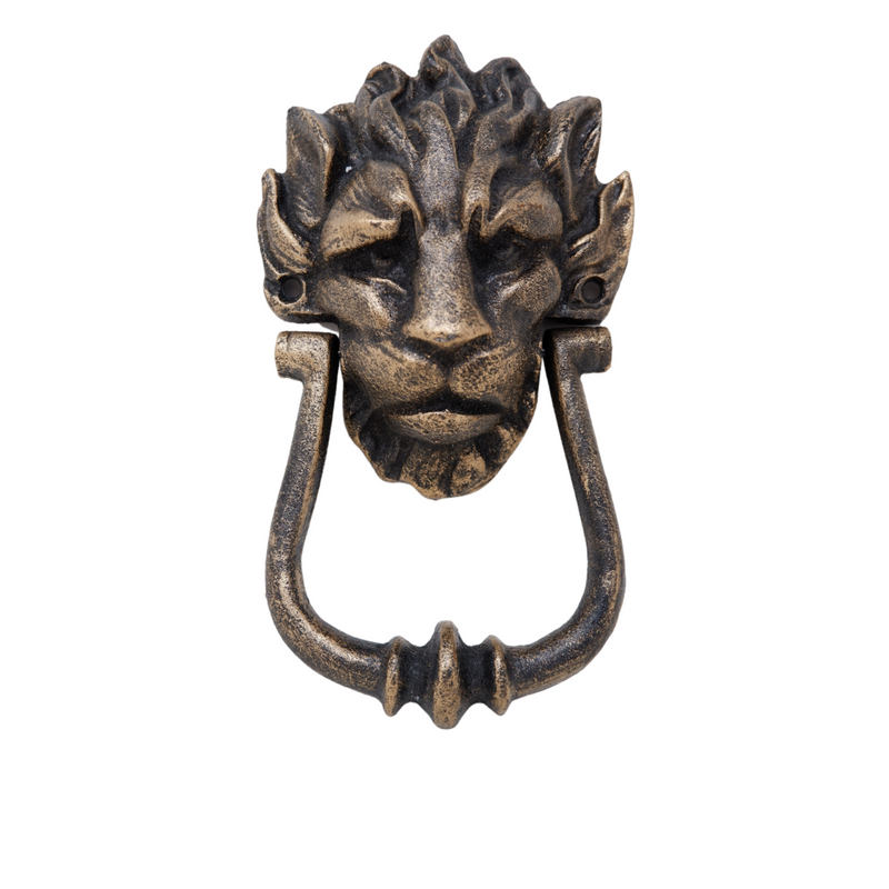 Cast Iron No.10 Downing Street Doorknocker Antique Brass Lion Head Front Door