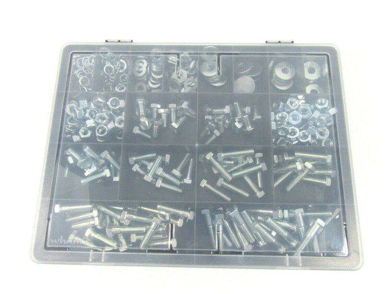 M10 grade 8.8 Nuts and Bolts and Penny Washer Assortment Box Kit Set Spring Wash