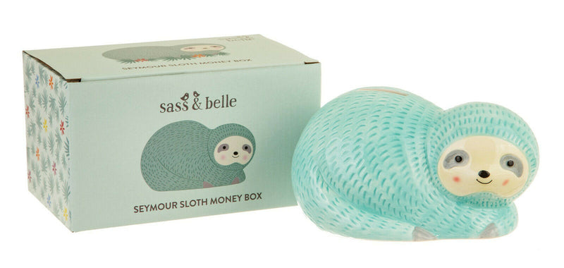 Sass and Belle Money Boxes Cash Coin Sloth Dog Cat Moon Sunflower Map Moneybox