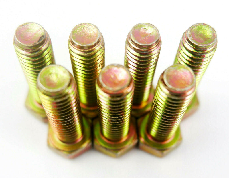 3/8 x 1 1/4 Unc Set Screws Fully Threaded Bolts Yellow Zinc Plated Pack of 10