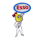 Cast Iron Esso Man Boy&Girl Lady Plaque Sign Oil  Hand Painted Pair Wall Garage