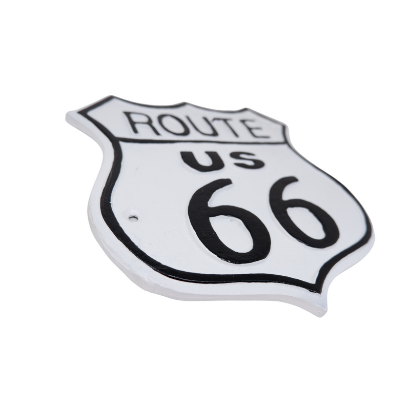 Cast Iron Route 66 Metal Sign Plaque Door Wall House USA America Highway Garage