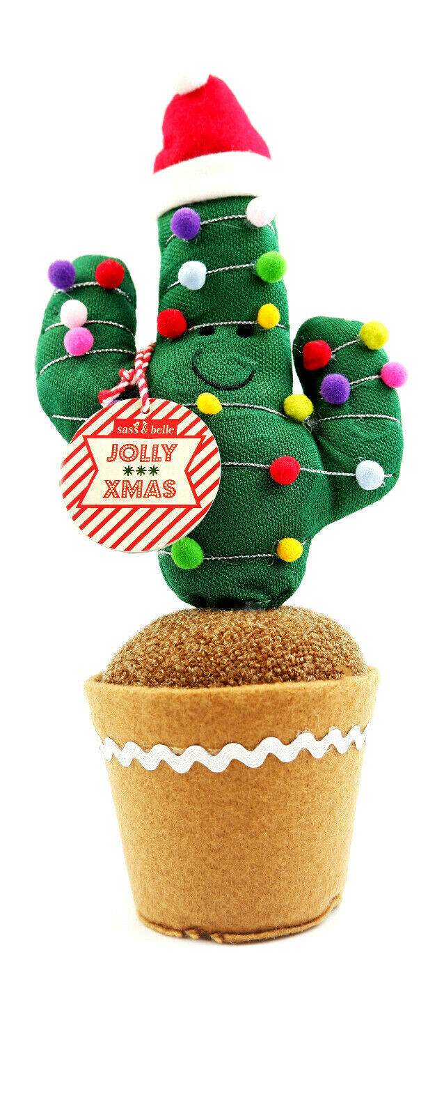 Sass and Belle Large Knitted Festive Cactus Christmas Decoration Funky