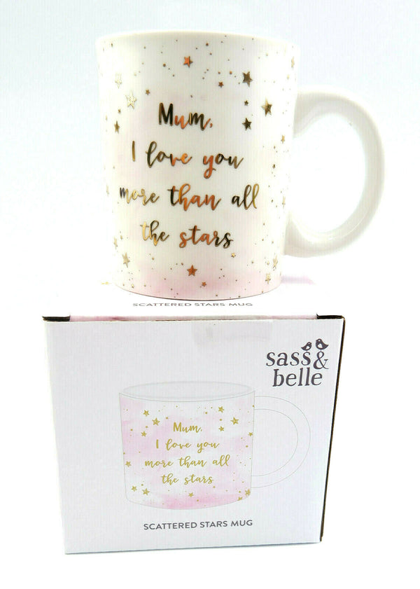 Scattered Stars Mum Mother Ma I Love You More than Mug Gift Box Tea Coffee