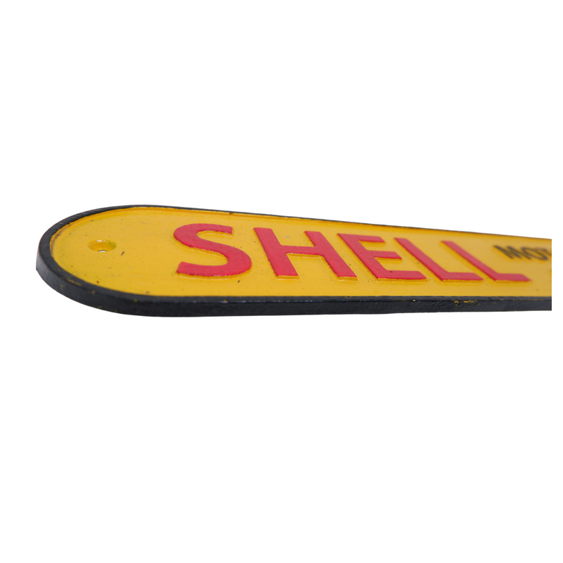 Large 51cm Shell Cast Iron Sign Plaque Door Wall Garage Gate Petrol Fuel Oil