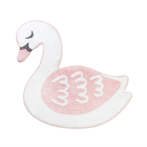 Sass & Belle Freya Swan Shaped Nursery Rug Mat Bedroom Playroom Carpet Home Deco