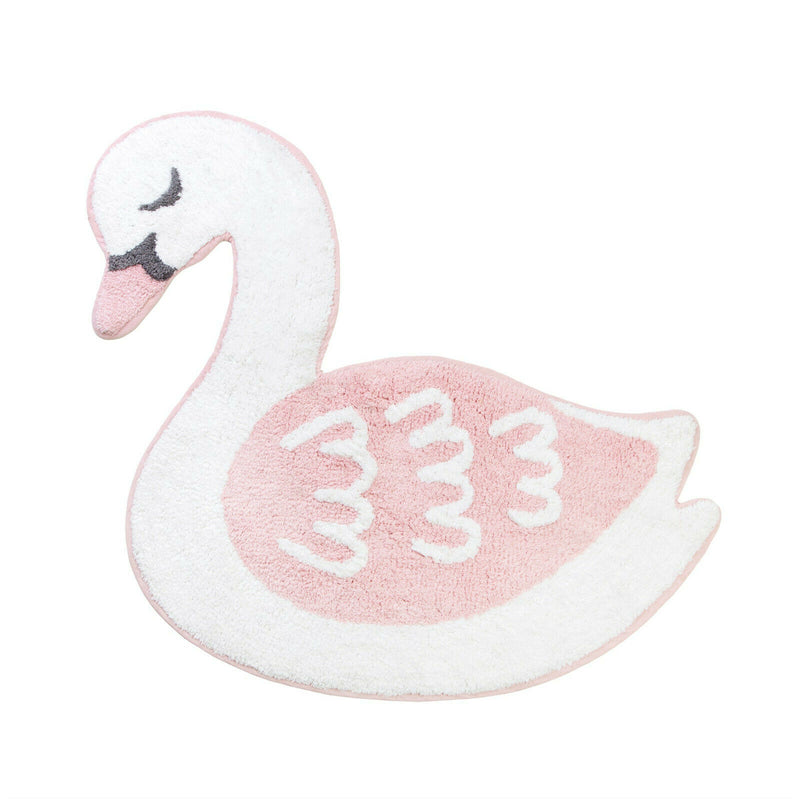 Sass & Belle Freya Swan Shaped Nursery Rug Mat Bedroom Playroom Carpet Home Deco