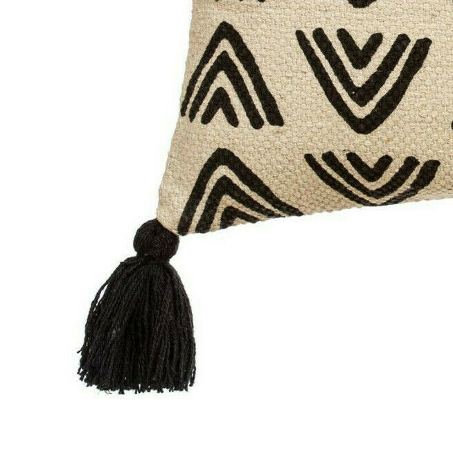 Sass & Belle Black and White Triangles Block Print Plush Cushion Chair