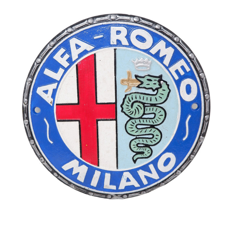 Cast Iron Alfa Romeo Milano Serpent Car Logo Plaque Wall Sign Garage Vintage