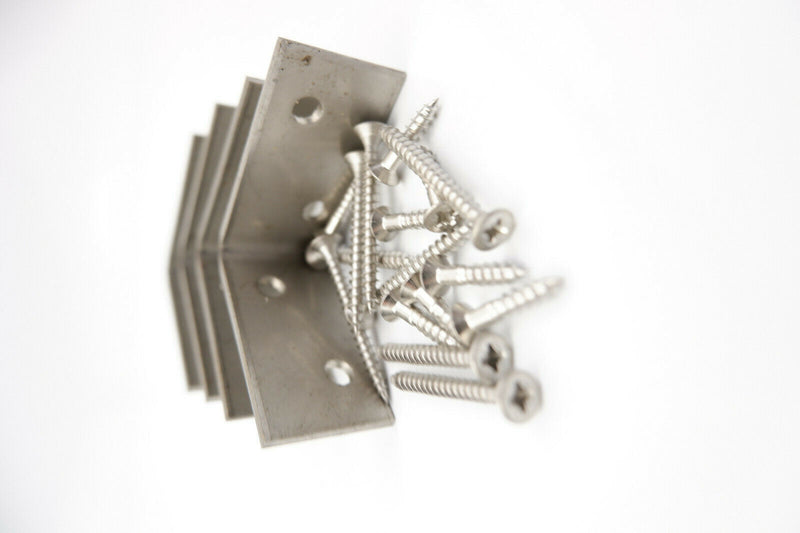 Taurus Stainless Steel Decking Handrail Bracket 50 x 50 x28mm + 16 Screws Kit