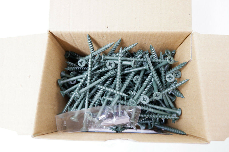 Green Decking Screws 50-75 mm Weather Treated Pozi Countersunk Fencing Fasteners