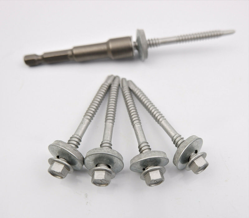 (Pack OF 100) 5.5 x 65mm Tech Screws for roofing & cladding self drill tek screw
