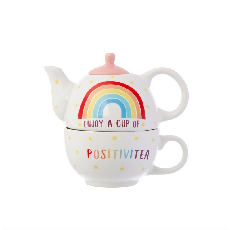 Sass & Belle Rainbow Positivitea Tea For One New Home Kitchen Dining Teapot