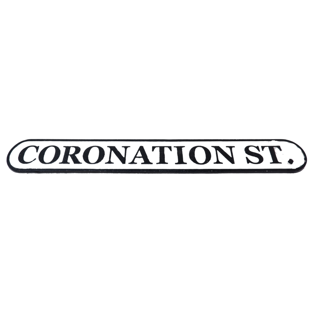 Cast Iron Coronation Street Sign Wall Plaque Fence House Pub Hotel Bar
