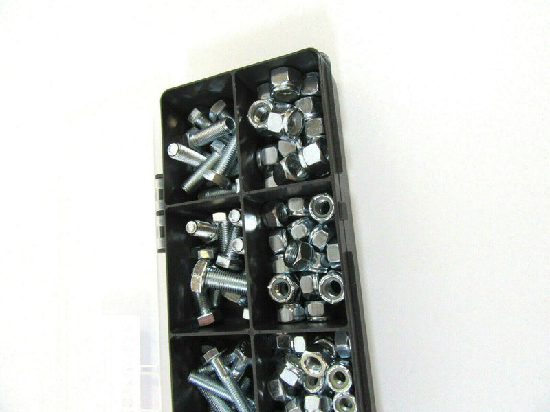 145 Assorted Zinc Plated UNF Nuts, Bolts And Hex Sets 1/4" 5/16" & 3/8"