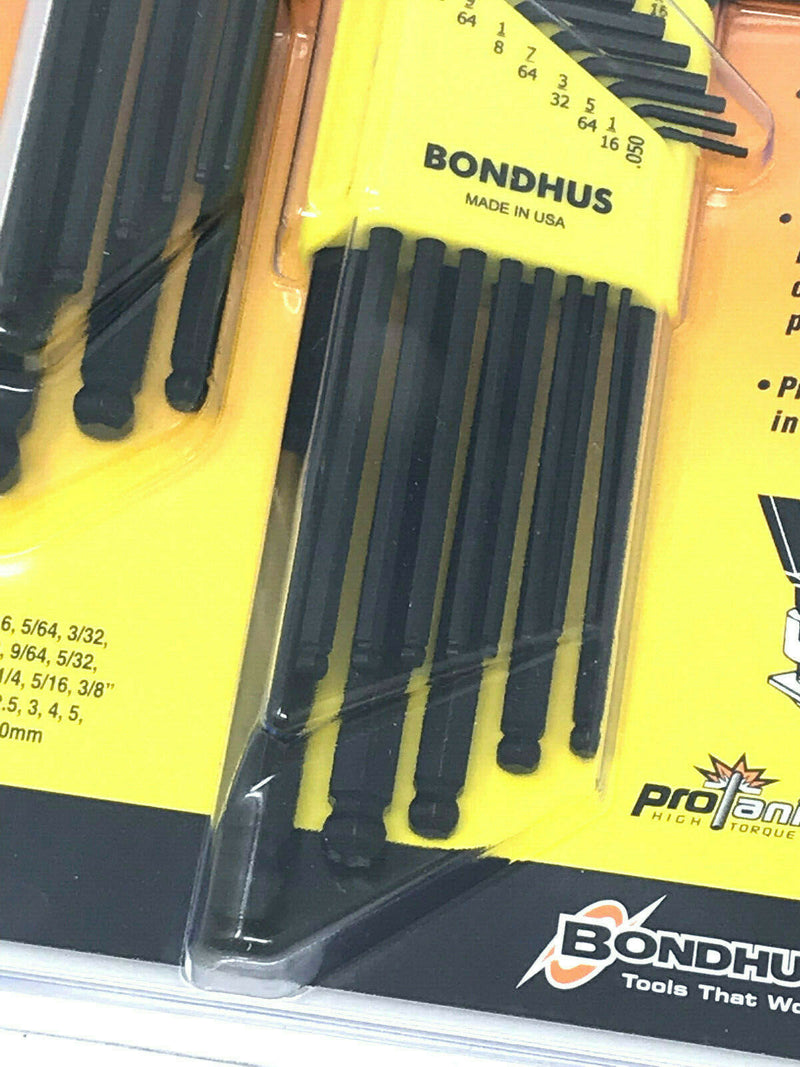 BONDHUS BLX22 20199 13 PIECE INCH / 9 PIECE METRIC BALL ENDED ALLEN HEX KEY SET