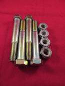 Pack 4 5/8" UNC x 4 1/2" inch High Tensile Hex Head Bolts with Nyloc nuts zinc