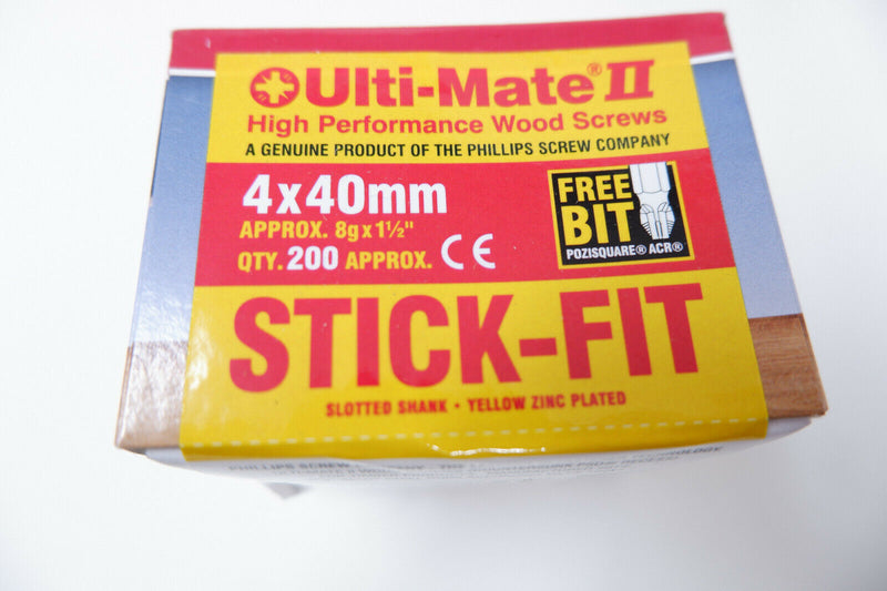 New Ulti-Mate II Stick-Fit Zinc & Yellow Plated Screw Assortment 1000 Pack, DIY