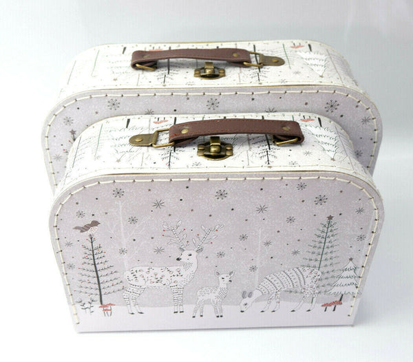 Sass and Belle Suitcase Christmas Scene Winter Forest Folk Reindeer Style kid