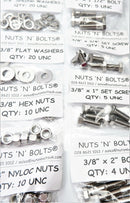 UNF 450+ Stainless Steel Hex Bolts, Nyloc Nuts & Washer Assorted Pack Kit A2