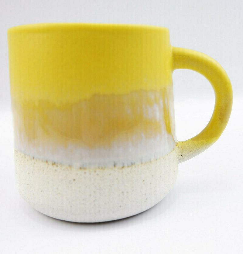 Sass & Belle Mojave Glaze Matte Yellow Speckled Stoneware Mug Coffee Tea Cup